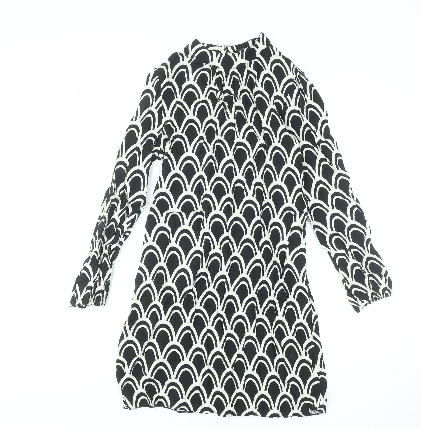 Dunnes Stores Women’s Black White Geometric Shift Dress Size 10