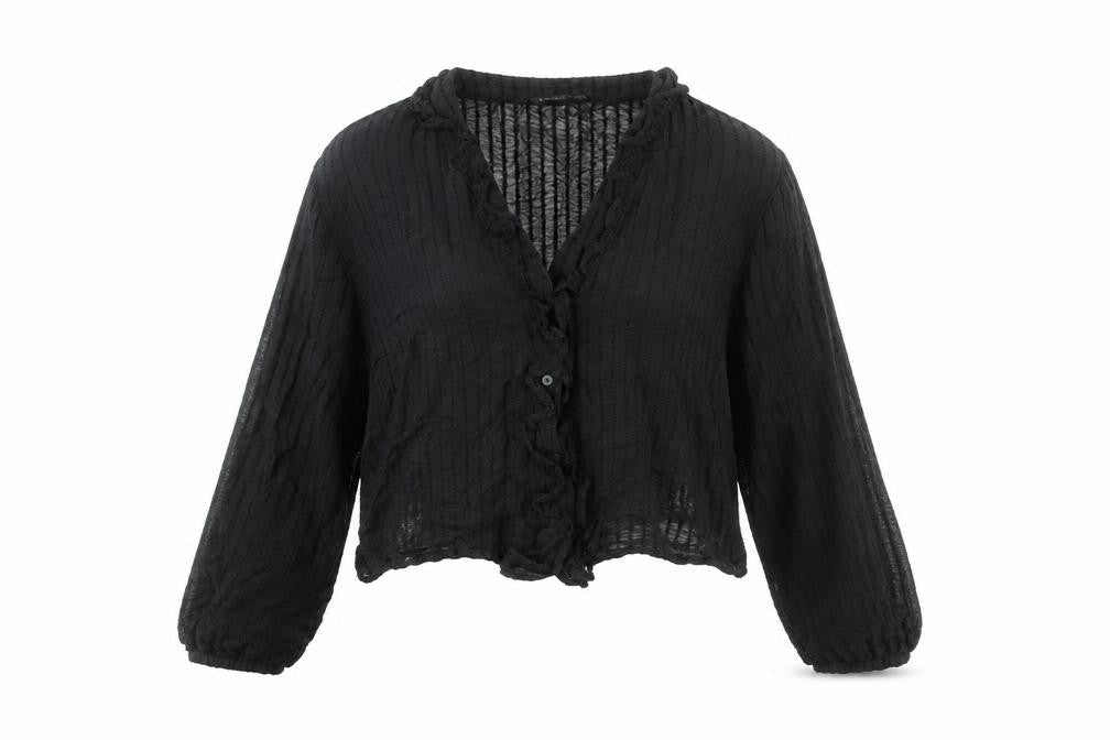 Womens UK Size 12 Stradivarius Black Cropped Blouse