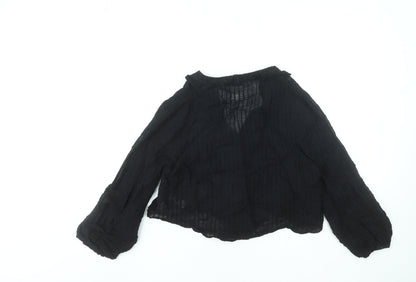 Womens UK Size 12 Stradivarius Black Cropped Blouse