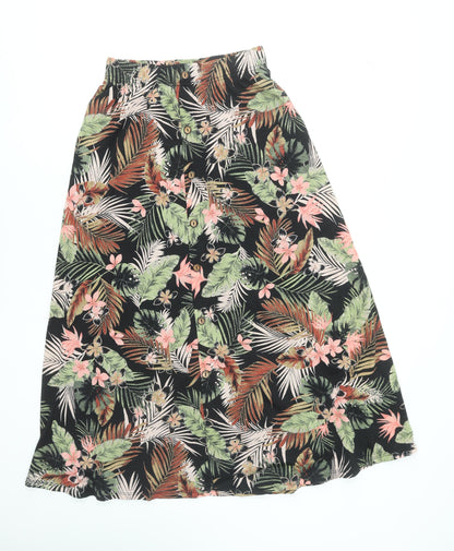 ONLY Womens Multicoloured Floral A-Line Midi Skirt Size M