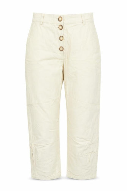 Womens UK Size XS Zara Regular Fit Cropped Beige Trousers