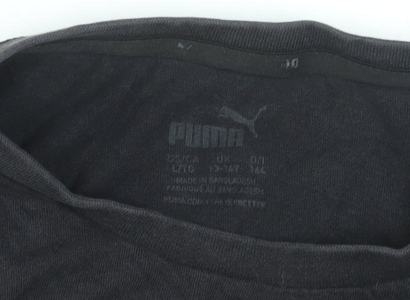 Boys UK Size 13-14 Years PUMA Black Basic T-Shirt