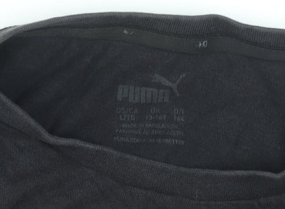 Boys UK Size 13-14 Years PUMA Black Basic T-Shirt