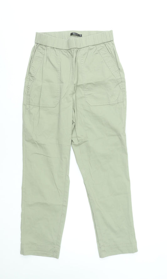 Dunnes Stores Women's Beige Cargo Trousers Size S Elastic Waist