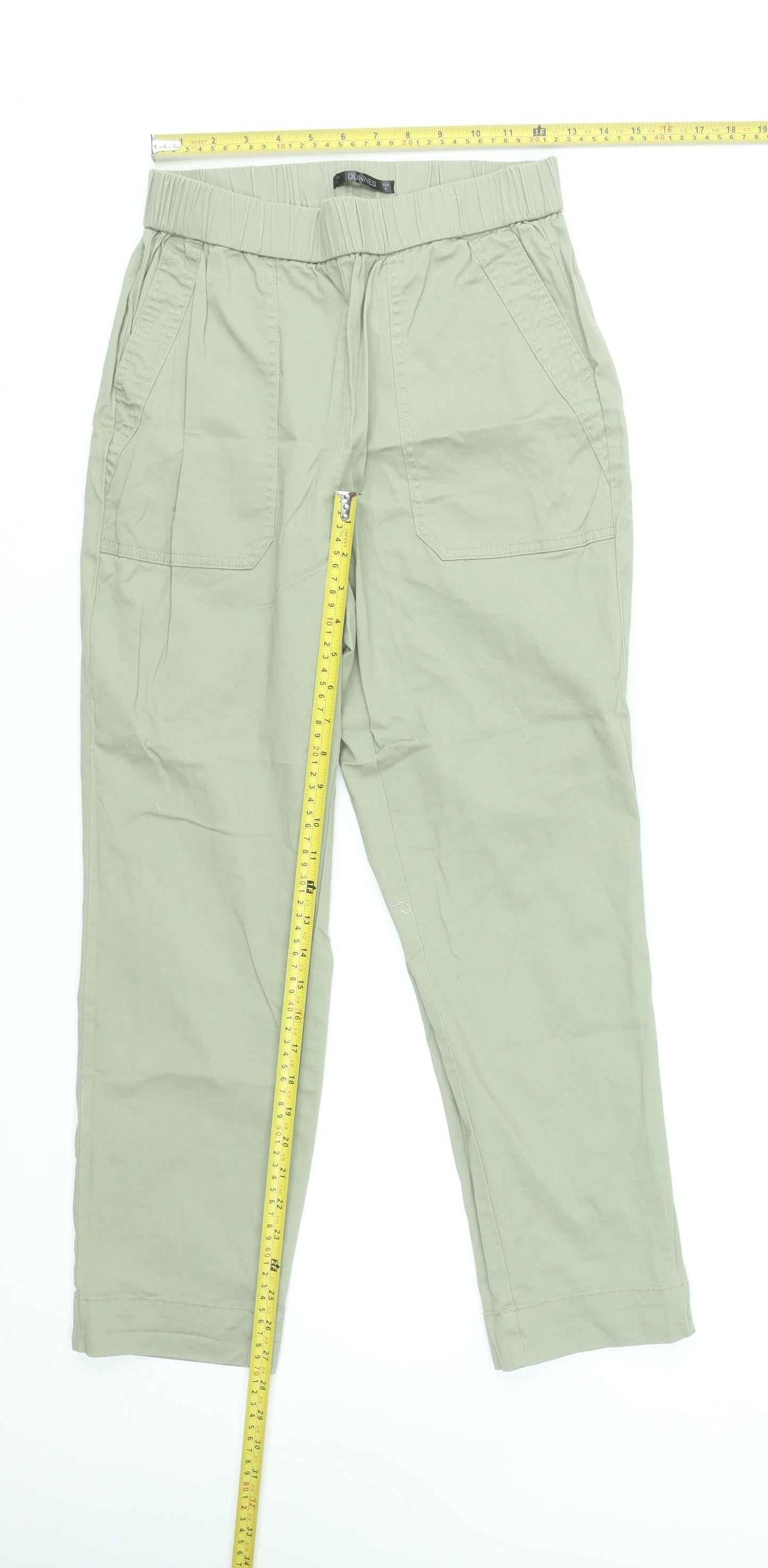 Dunnes Stores Women's Beige Cargo Trousers Size S Elastic Waist