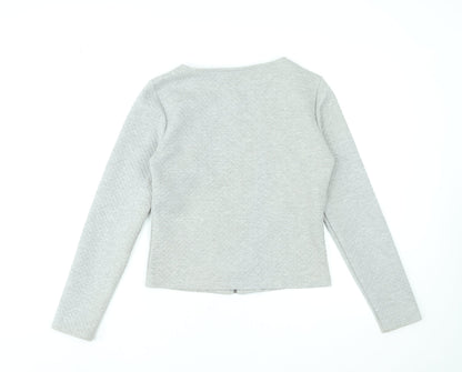 Vila Women Grey Zip Basic Jacket Medium Lightweight Stretch