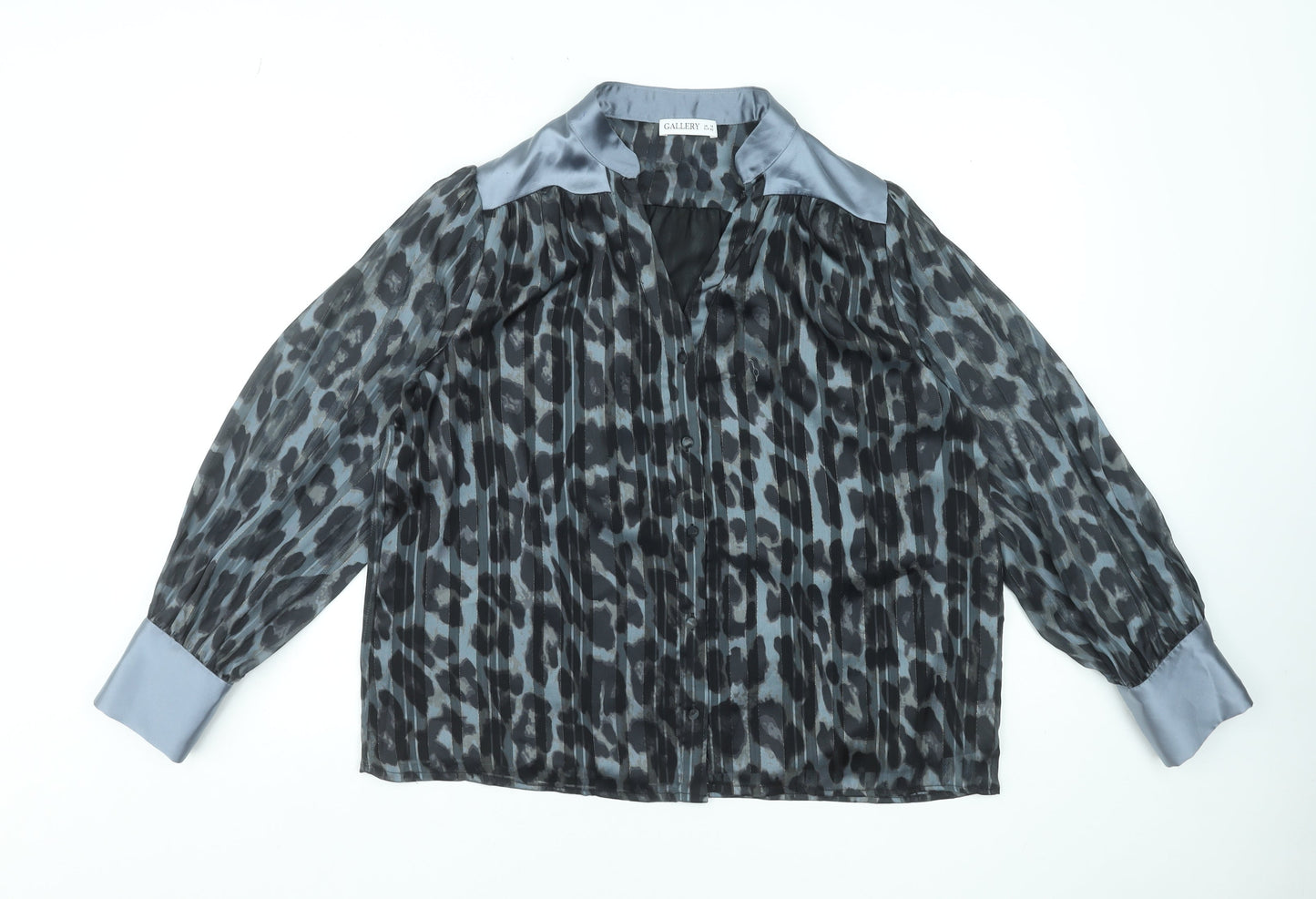 Womens UK Size 14 Gallery Grey Basic Blouse