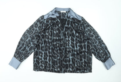 Womens UK Size 14 Gallery Grey Basic Blouse