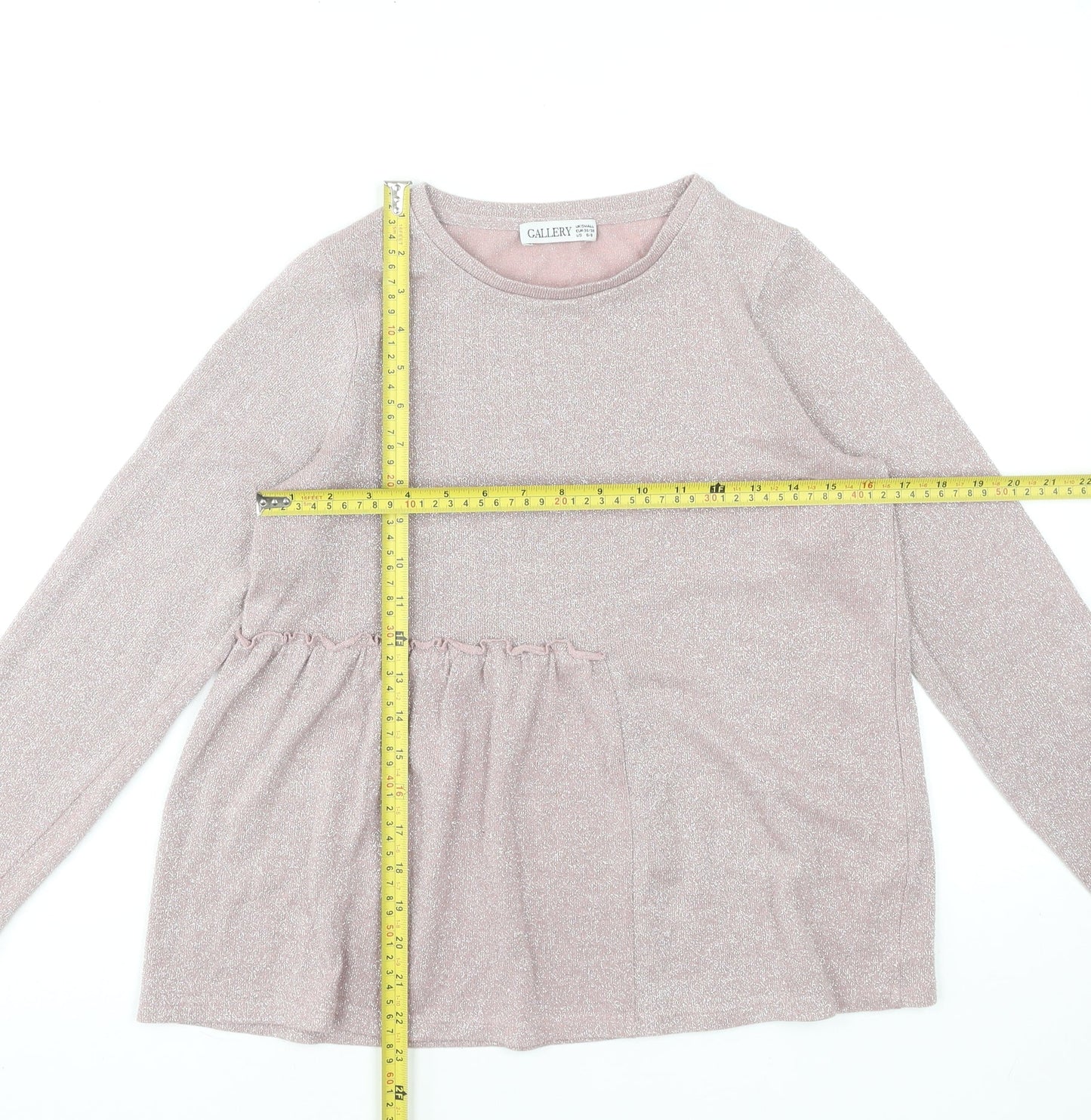 Womens UK Size S Gallery Pink Tunic Blouse