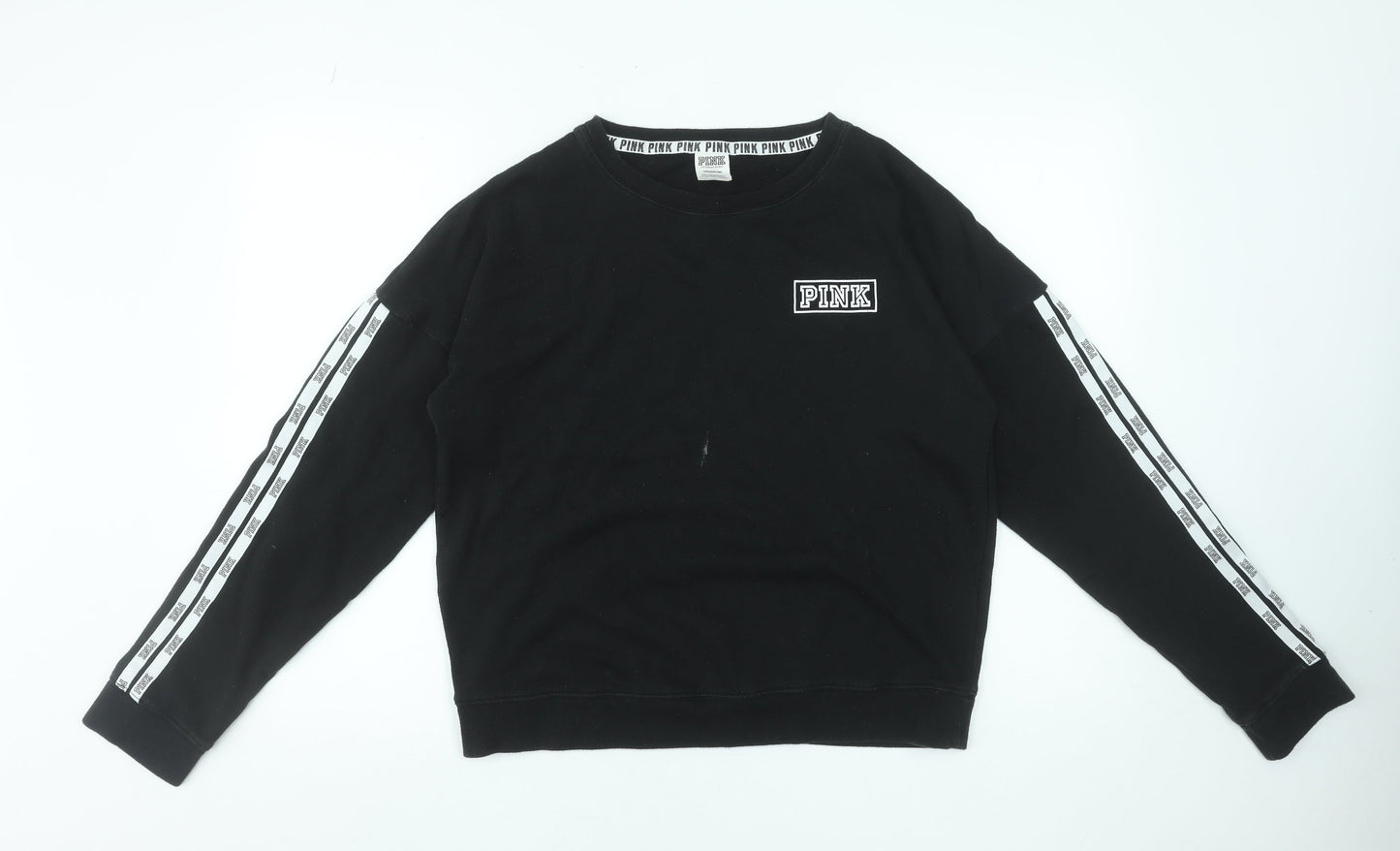 Womens UK Size S Victoria's Secret PINK Black Pullover Sweatshirt