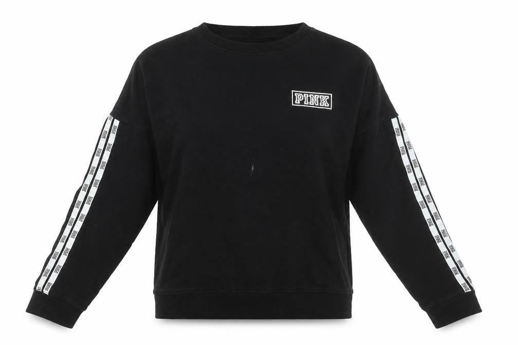 Womens UK Size S Victoria's Secret PINK Black Pullover Sweatshirt