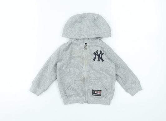 Majestic Athletic Unisex Baby Grey Hoodie 3-6 Months Polyester Cotton Zip Up