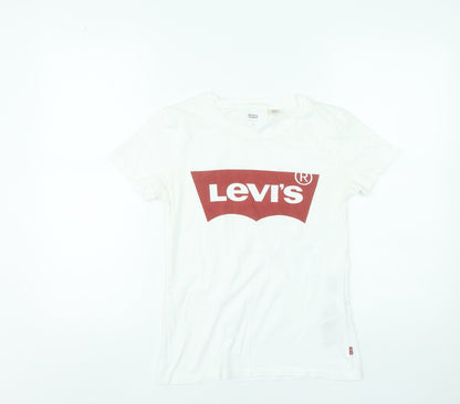 Womens UK Size 2XS Levi's White Basic T-Shirt