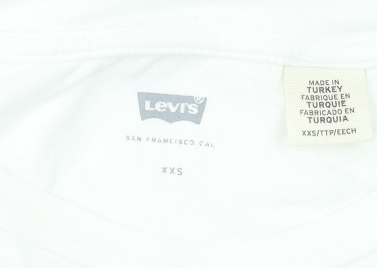 Womens UK Size 2XS Levi's White Basic T-Shirt