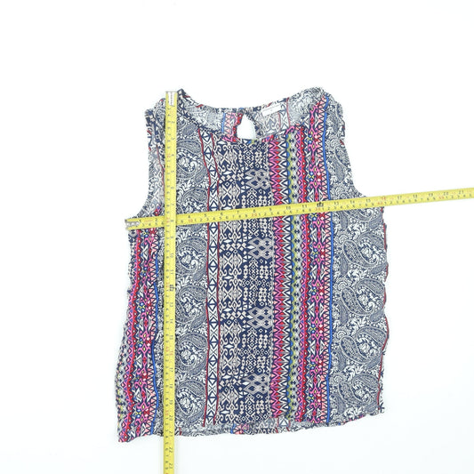Jacqueline de Yong Women’s Multicoloured Sleeveless Bohemian Viscose Blouse UK 8