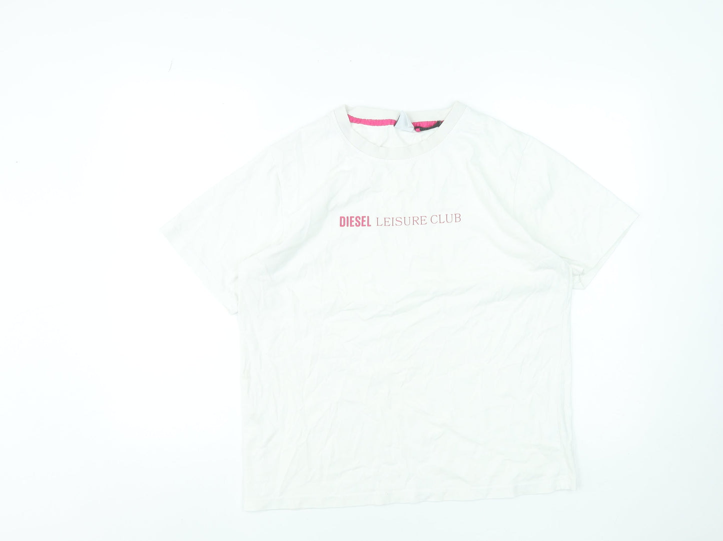 Womens UK Size L Diesel White Basic T-Shirt