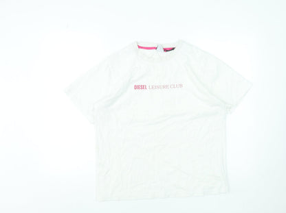 Womens UK Size L Diesel White Basic T-Shirt