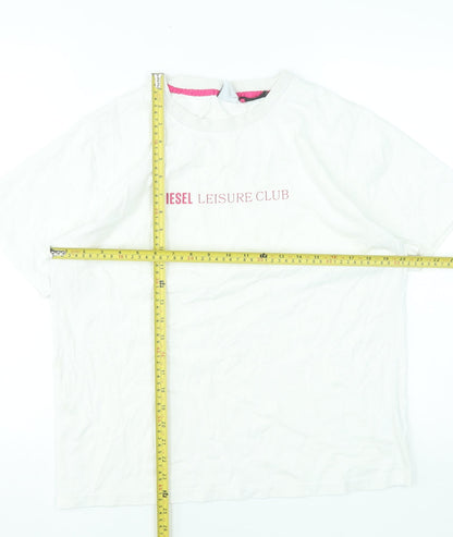 Womens UK Size L Diesel White Basic T-Shirt
