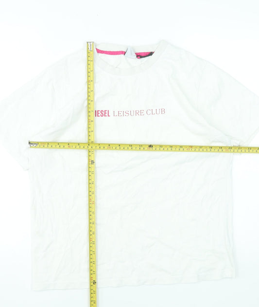 Womens UK Size L Diesel White Basic T-Shirt