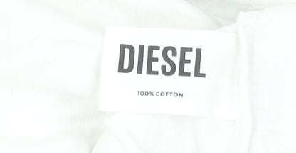 Womens UK Size L Diesel White Basic T-Shirt