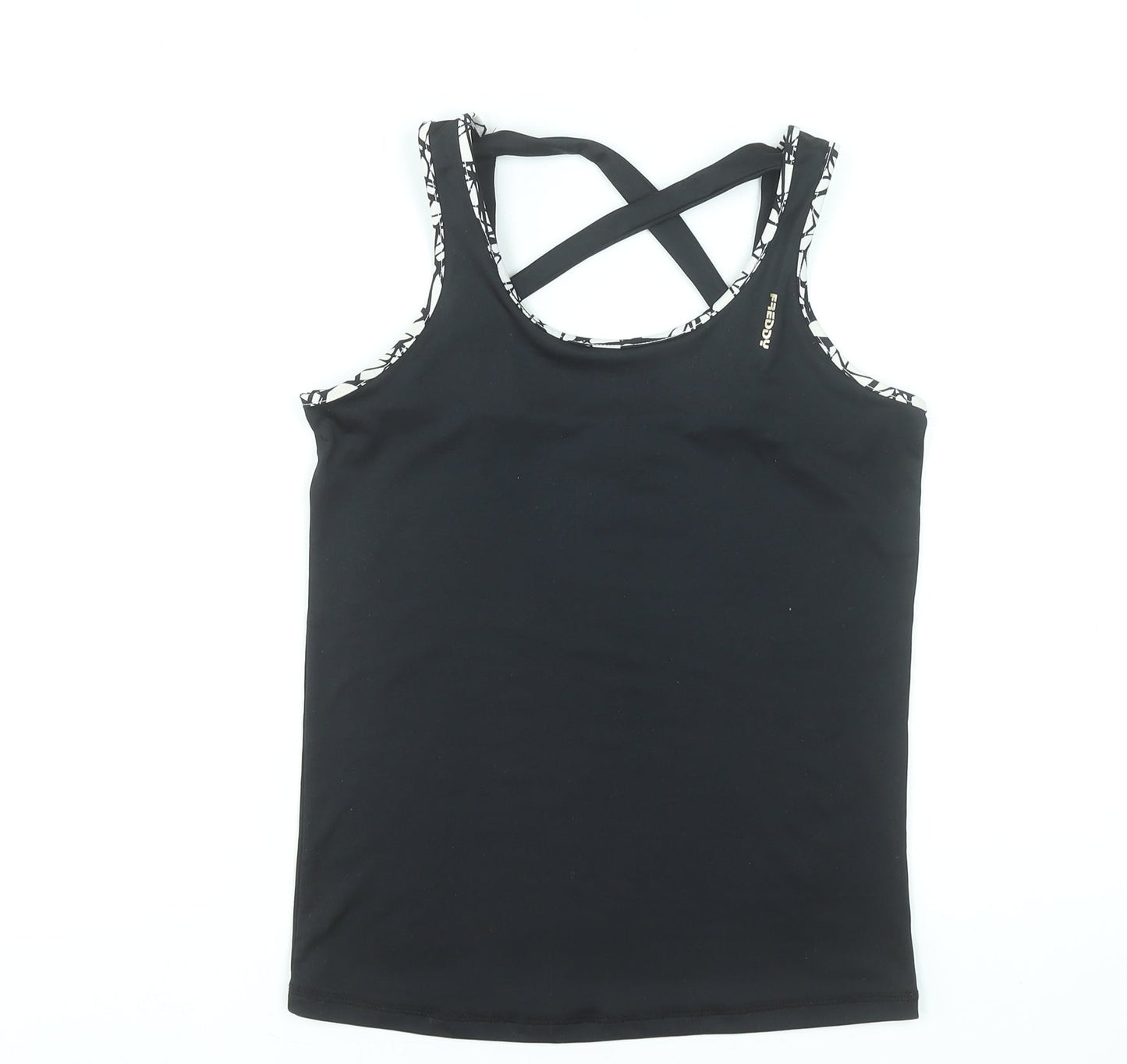 Womens UK Size 10 Freddy Black Gym & Training Yoga Running & Jogging Tank