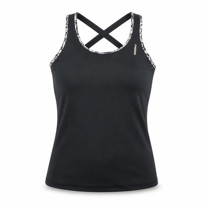 Womens UK Size 10 Freddy Black Gym & Training Yoga Running & Jogging Tank