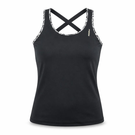 Womens UK Size 10 Freddy Black Gym & Training Yoga Running & Jogging Tank