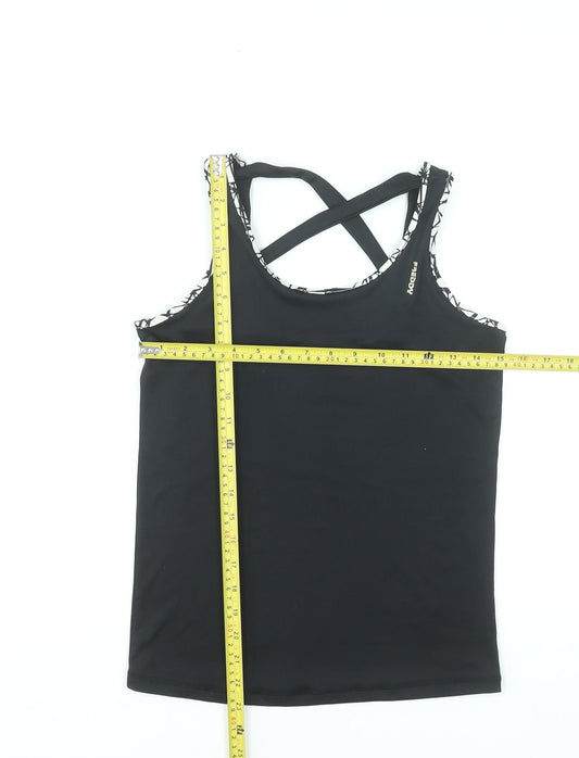 Womens UK Size 10 Freddy Black Gym & Training Yoga Running & Jogging Tank