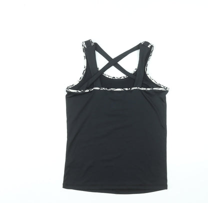 Womens UK Size 10 Freddy Black Gym & Training Yoga Running & Jogging Tank