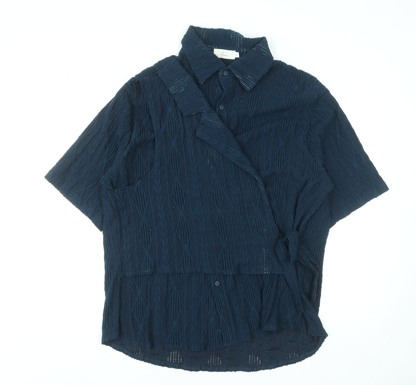 Womens UK Size L Ichoise Blue Wrap Blouse