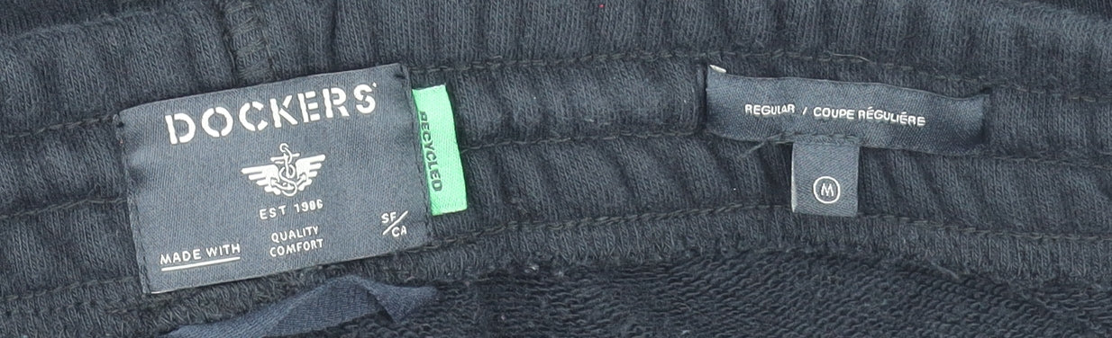 Dockers Men's Black Regular Fit Sweatpants Fleece Joggers Size M