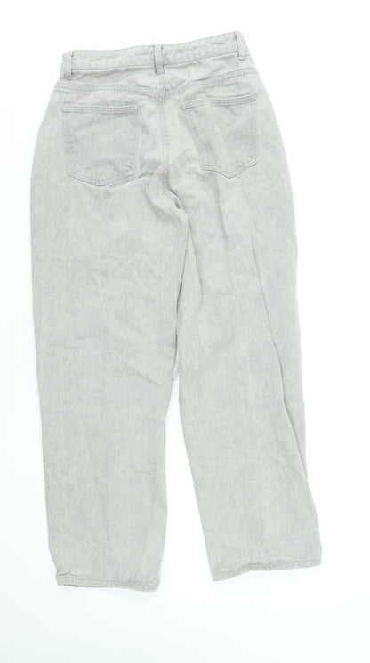 Womens UK Size 8 Momokrom Regular Fit Straight Grey Jeans
