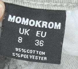 Womens UK Size 8 Momokrom Regular Fit Straight Grey Jeans