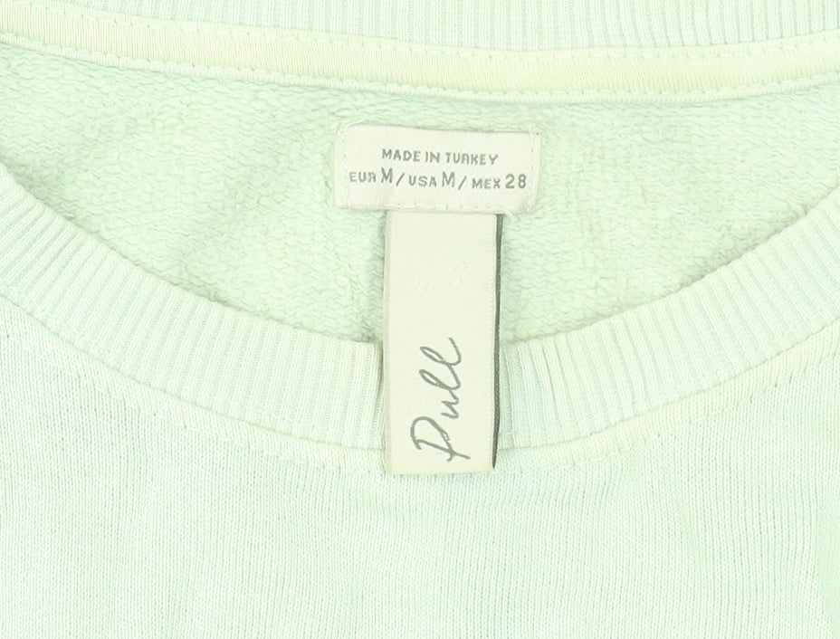 Womens UK Size M Pull&Bear Green Pullover Sweatshirt