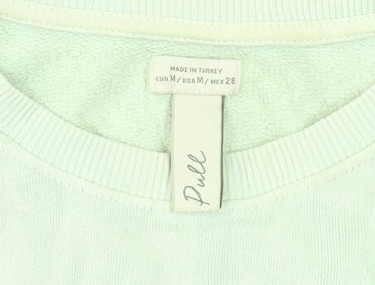 Womens UK Size M Pull&Bear Green Pullover Sweatshirt