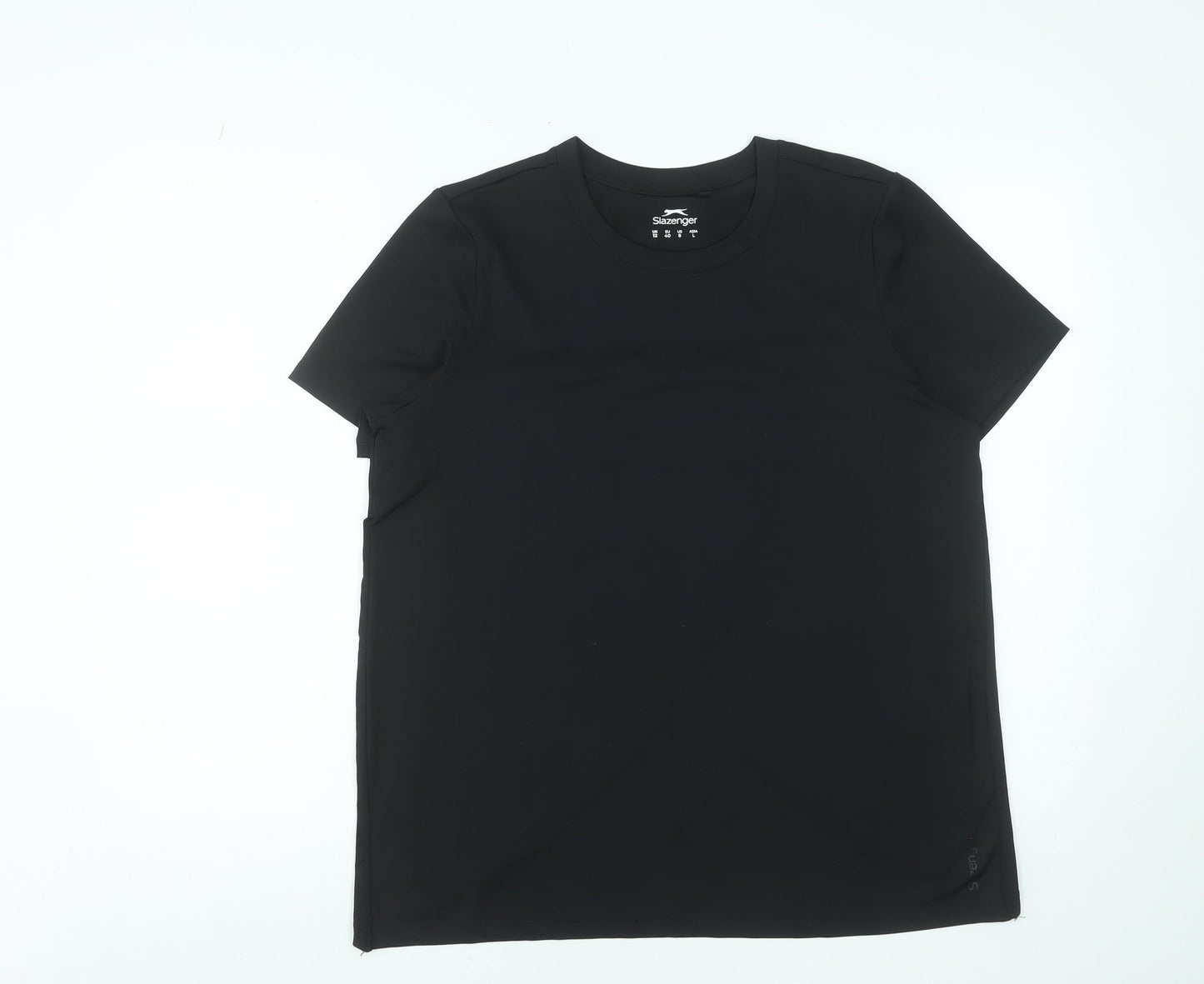 Womens UK Size 12 Slazenger Black Running & JoggingGym & TrainingYoga T-Shirt