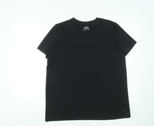 Womens UK Size 12 Slazenger Black Running & JoggingGym & TrainingYoga T-Shirt