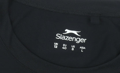 Womens UK Size 12 Slazenger Black Running & JoggingGym & TrainingYoga T-Shirt