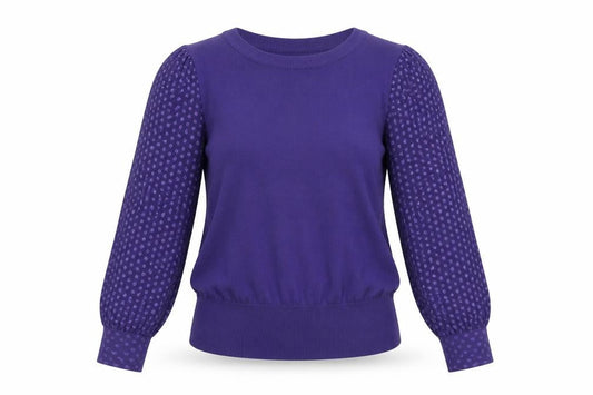 Womens UK Size S Gallery Purple Basic Blouse