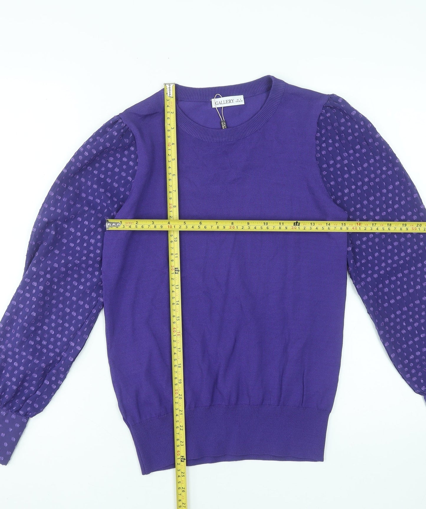 Womens UK Size S Gallery Purple Basic Blouse