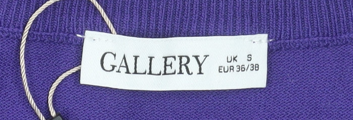 Womens UK Size S Gallery Purple Basic Blouse