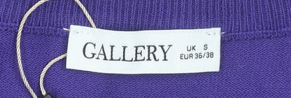 Womens UK Size S Gallery Purple Basic Blouse