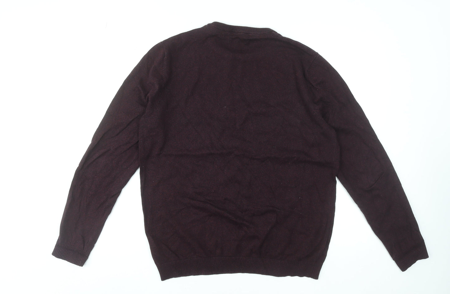 Jack & Jones Men's Brown Cotton Crew Neck Pullover Jumper Size L