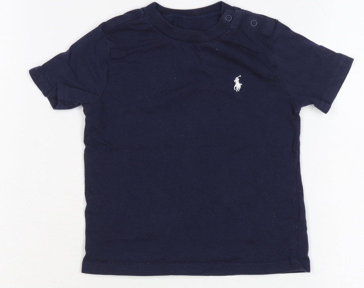 Ralph Lauren Blue Cotton Short Sleeve T-Shirt 12 Months Unisex Baby