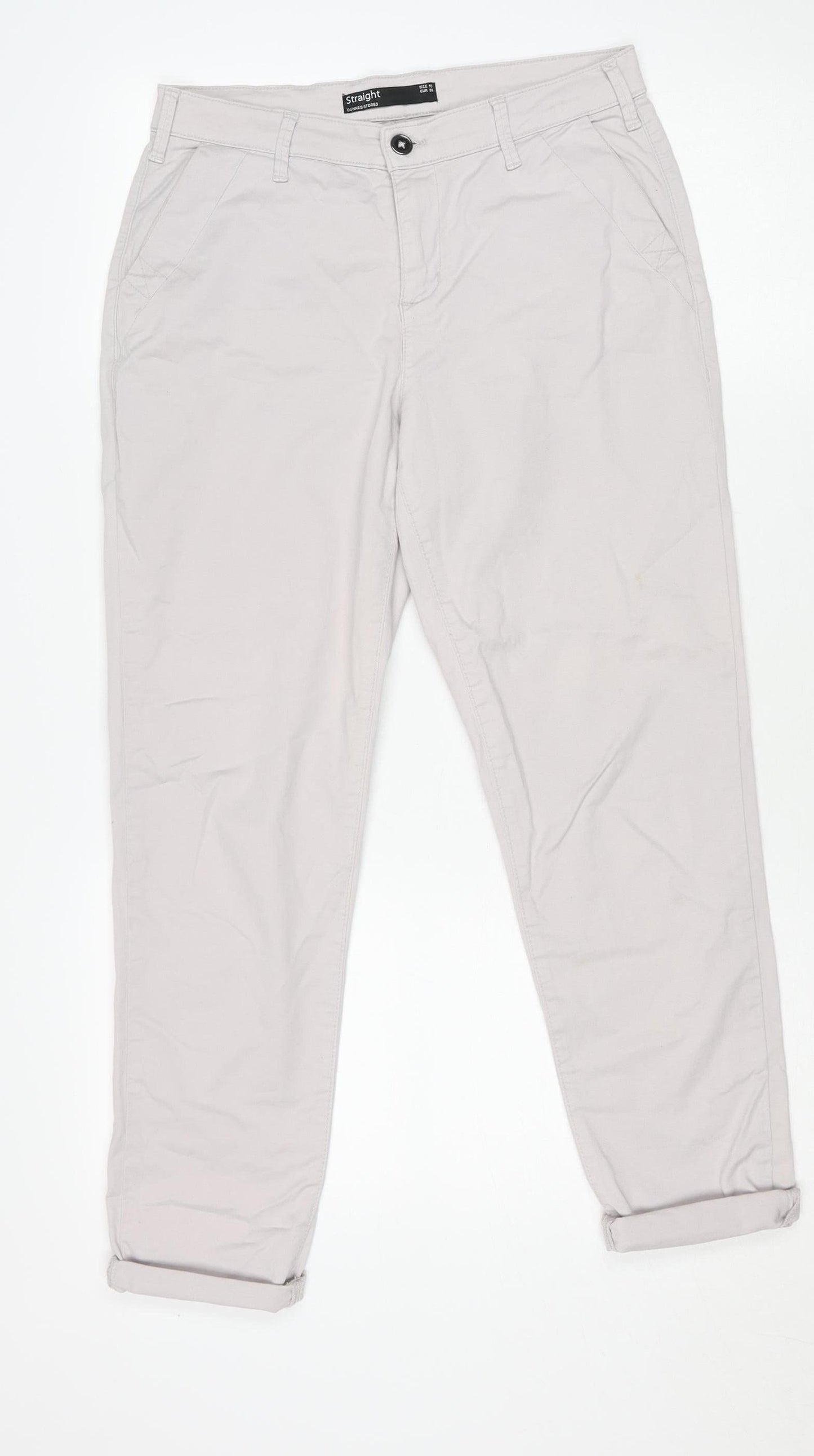 Dunnes Stores Women’s Beige Straight Chino Trousers Size 10