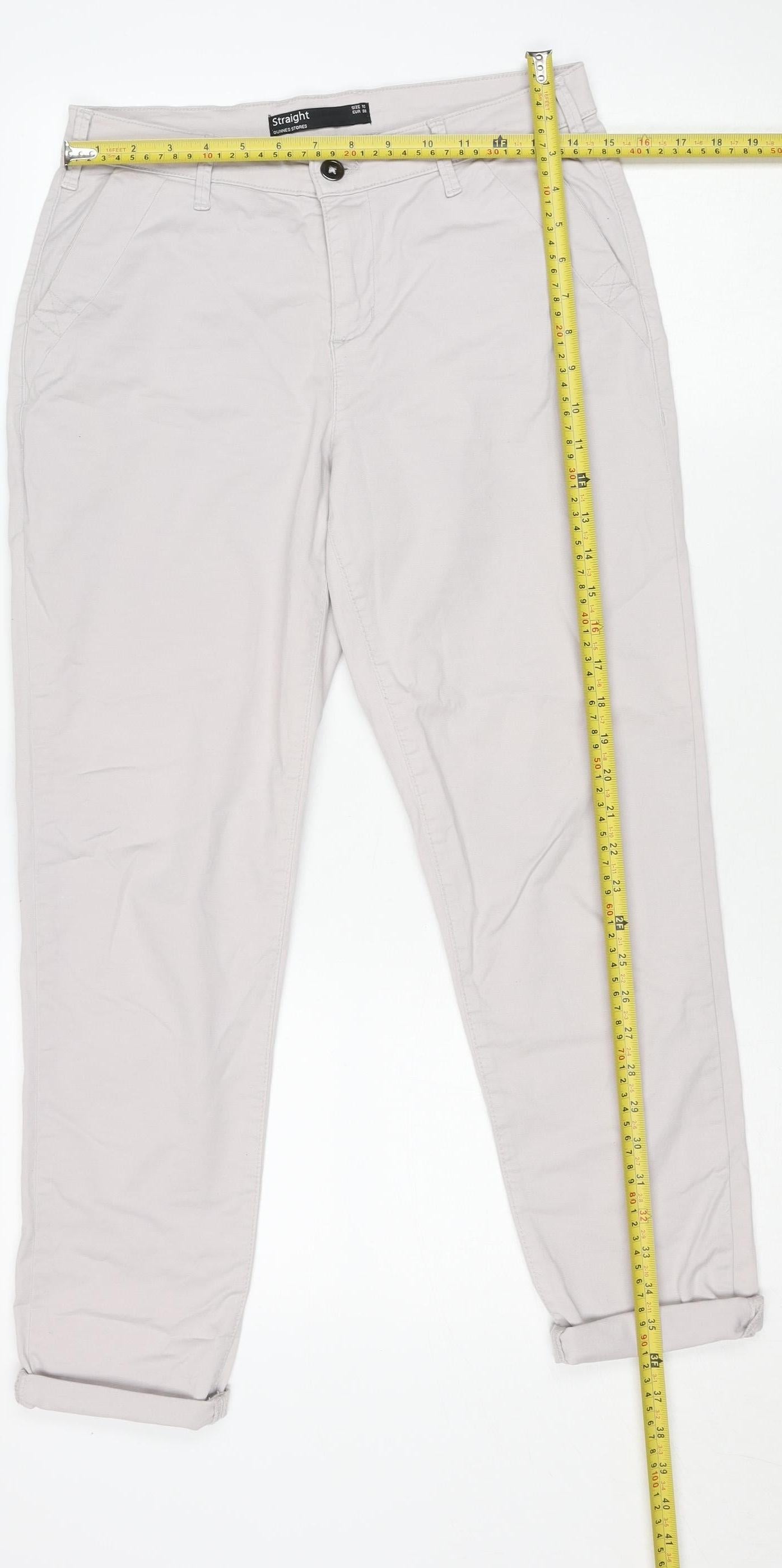 Dunnes Stores Women’s Beige Straight Chino Trousers Size 10