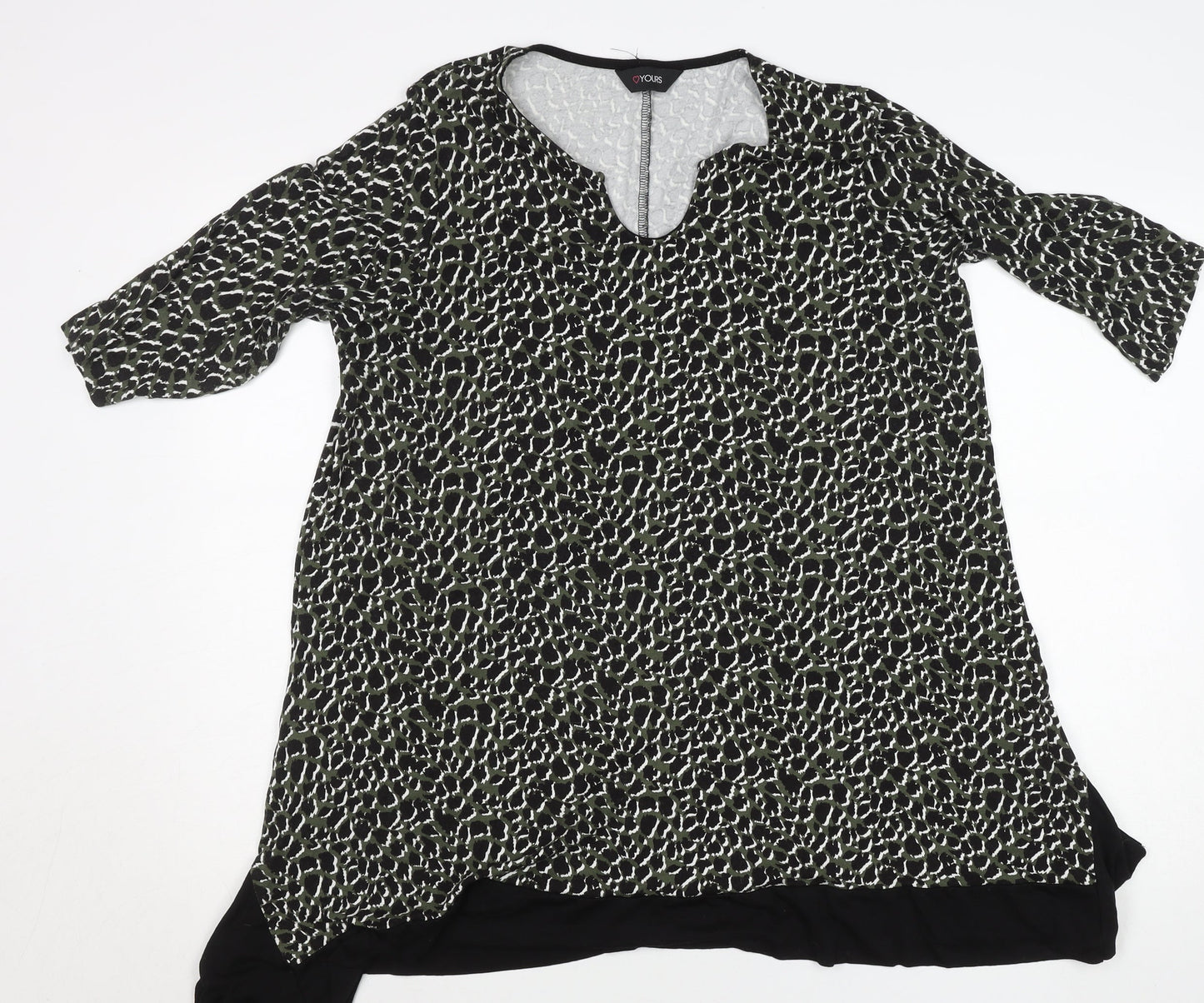 Womens UK Size 16 Yours Black Tunic Blouse