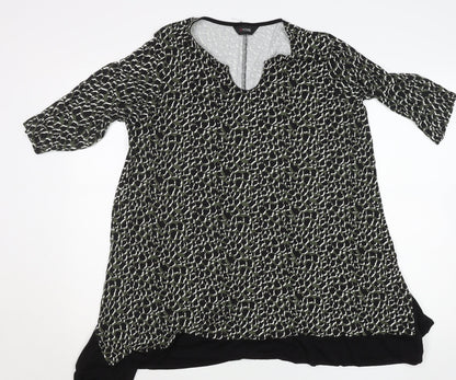 Womens UK Size 16 Yours Black Tunic Blouse