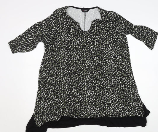 Womens UK Size 16 Yours Black Tunic Blouse