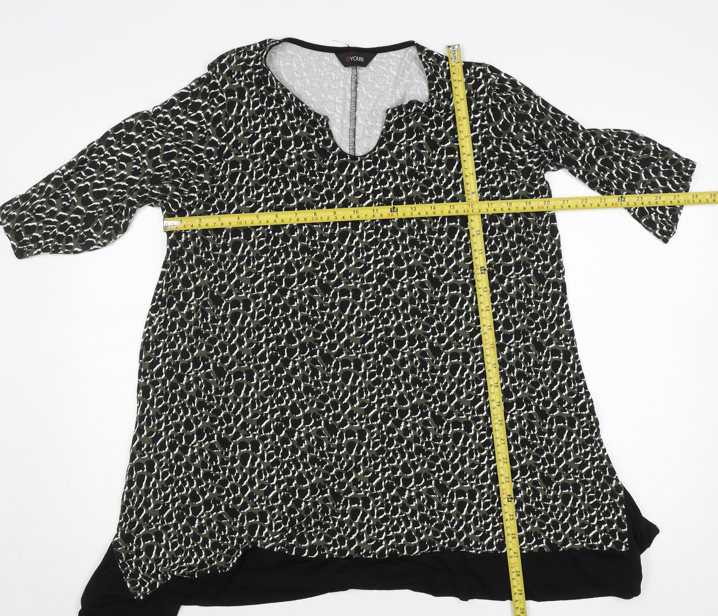 Womens UK Size 16 Yours Black Tunic Blouse